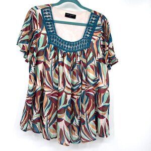 Lane Bryant Relaxed Square-Neck Top With Trim Detail woman’s size 18/20